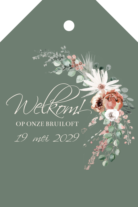 Labeltje met bloemen voor aan goodiebag