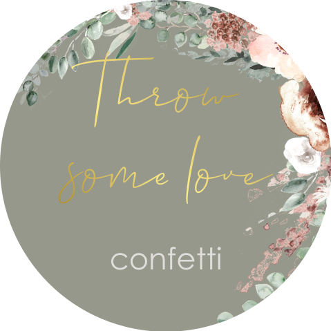 Sticker met bloemen voor confetti