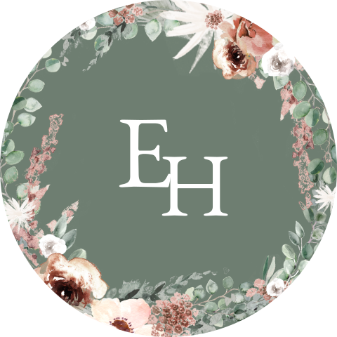 Sluitsticker met logo en bloemen