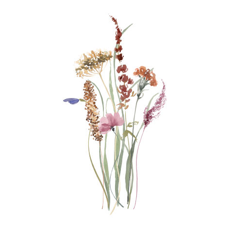 sticker voor envelop bruiloft met bloemen