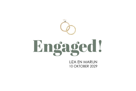 Originele verlovingskaart met ringen