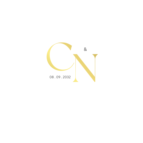 Chique trouwkaart met logo en goudfolie