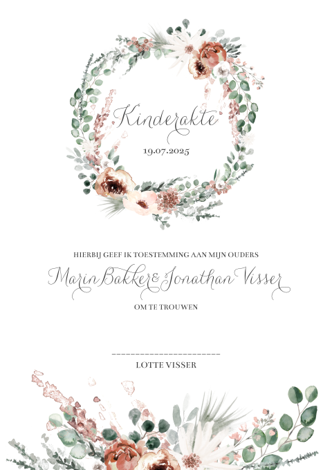 Kindertrouwakte maken: Bohemian Chic