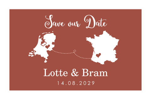 Save the Date voor trouwen in het buitenland