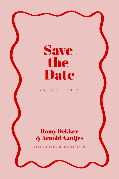 Moderne Save the Date in roze