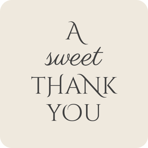 Beige stickers snoepjes bruiloft 