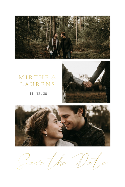 Klassieke Save the Date kaart met foto's
