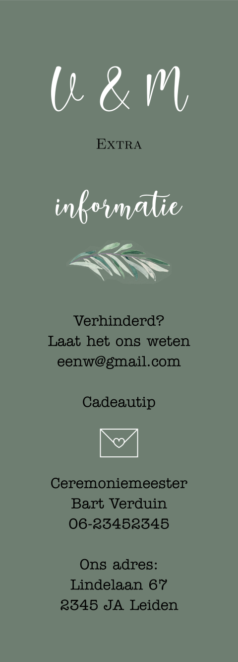 Groen extra kaartje met eucalyptus