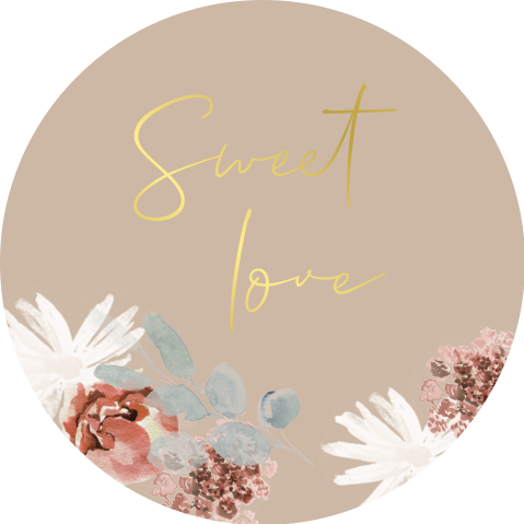 Sticker voor snoep met bloemen