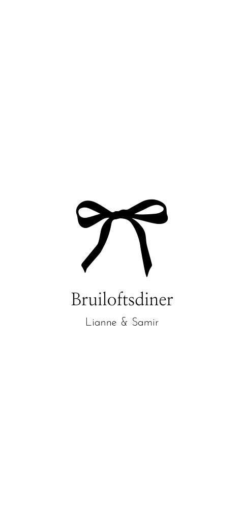 Trend menukaart bruiloft met strikje