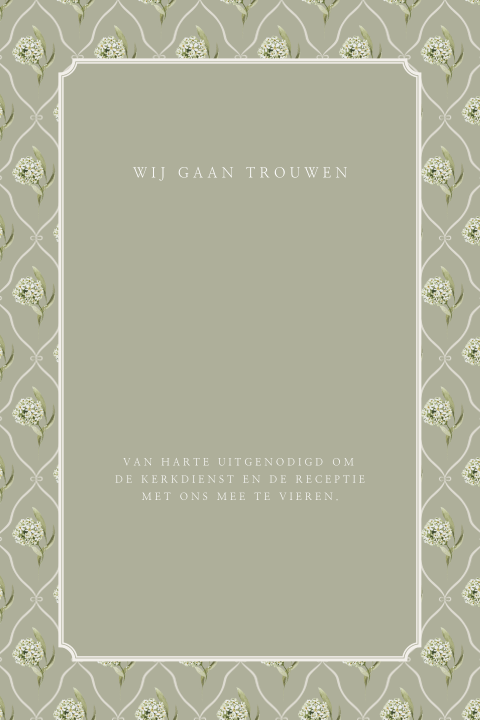 Vintage achterblad bij kalkpapier kaart