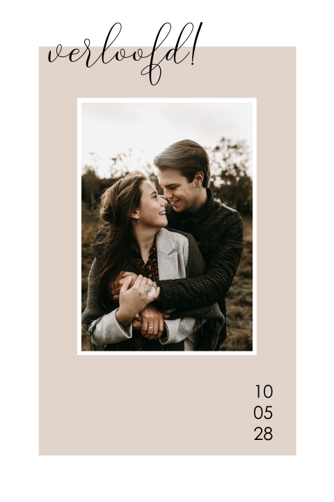 Trendy verlovingskaart met foto