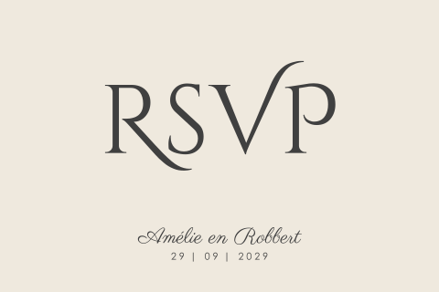 Klassiek RSVP-kaartje voor bruiloft