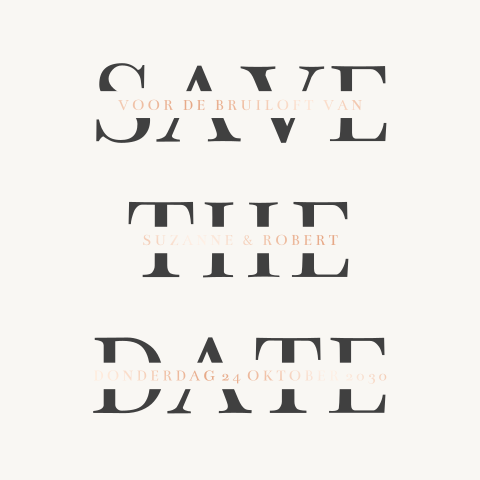 Vierkante Save the Date met rosefolie