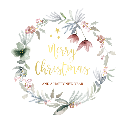 Kerstkaarten maken met kransje en goudfolie