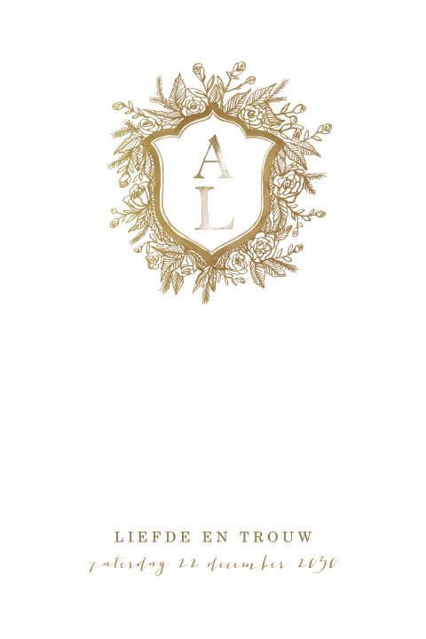 Trouwkaart passend bij een kerst bruiloft