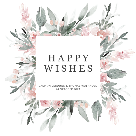 Happy Wishes Card met bloemetjes