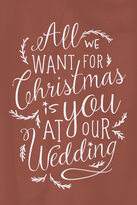 Save the Date kerstkaart met leuke quote
