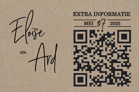Extrakaartje van kraft met qr-code