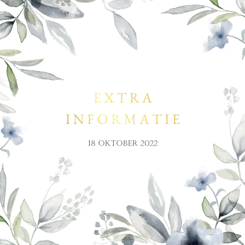 Extra kaartje met bloemetjes en goudfolie