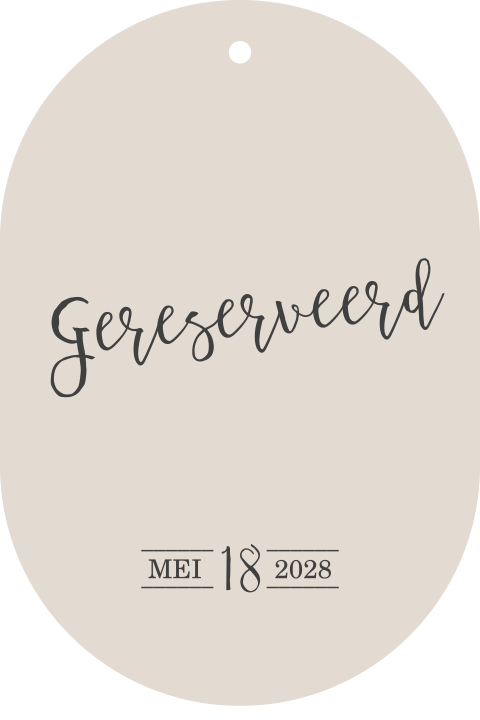 Klassiek gereserveerd kaartje in ovaalvorm