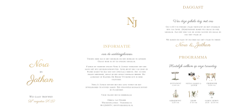 Luxe pocketfold trouwkaart met goudfolie
