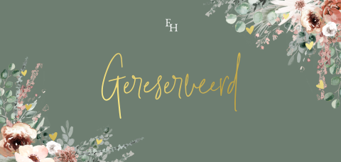 Luxe groen gereserveerd kaartje met bloemen