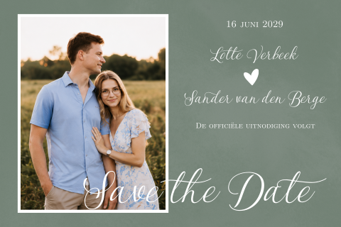 Save the Date kaart met foto