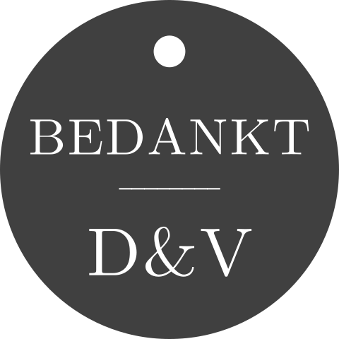 Stijlvolle labeltjes bedankje in antraciet - 4 cm per 16 stuks