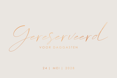 Gereserveerd kaartje stijlvol met koperfolie