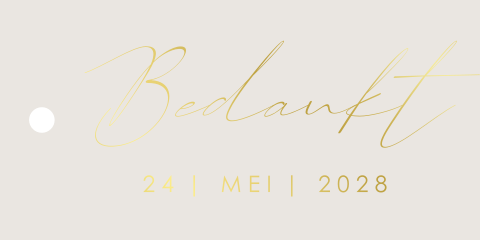 Labeltje voor aan bedankje met goudfolie