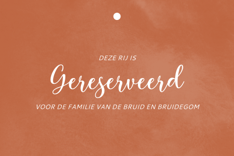 Gereserveerd kaartje rood met gaatje en watercolor