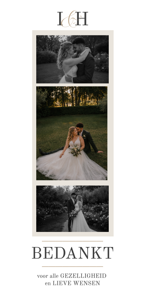 Klassieke bedankkaart met foto's