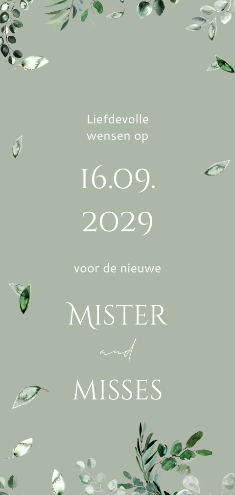 Botanisch invulkaartje met blaadjes