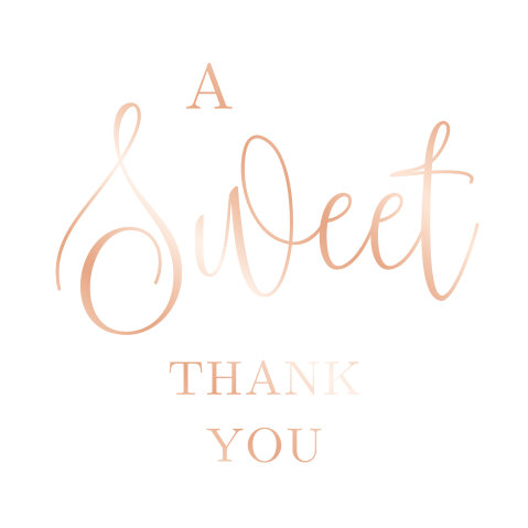 Bedankt sticker bruiloft roséfolie