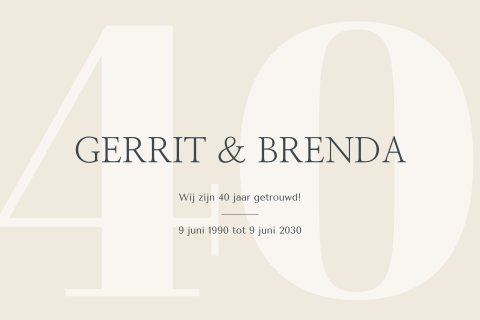 Klassieke jubileumkaart in beige tinten