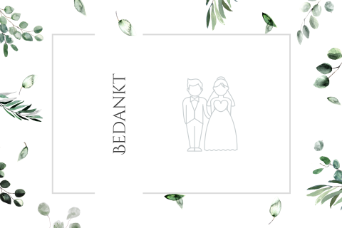 Insteekkaart met blaadjes voor bedanktfoto