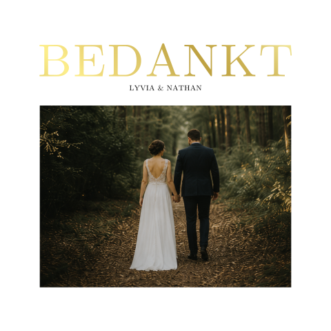 Klassieke bedankkaart met logo