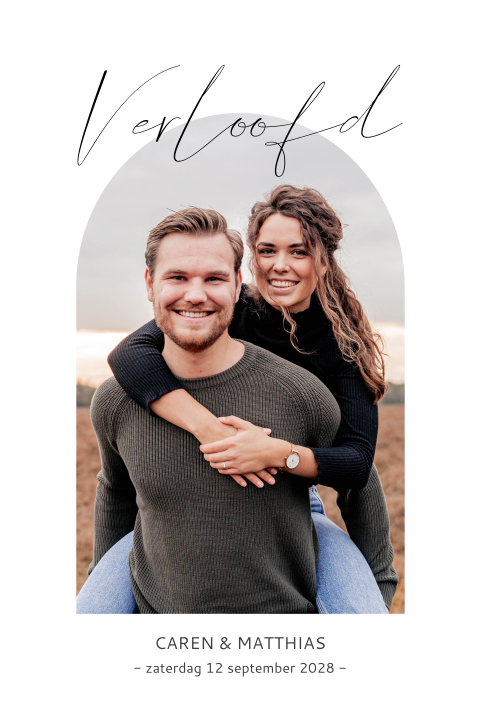 Trend verlovingskaart met foto