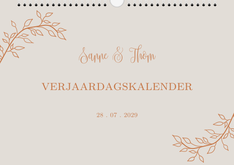 Originele verjaardagskalender voor bruiloft