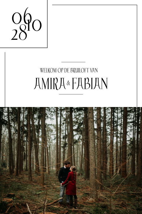 Hippe bruiloft uitnodiging met foto