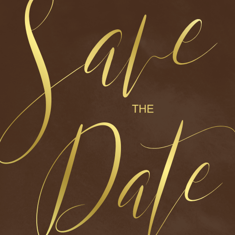 Moderne Save the Date met grote letters