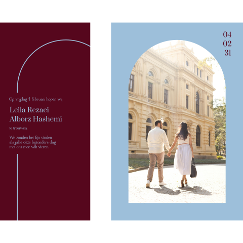 Moderne trouwkaart met foto