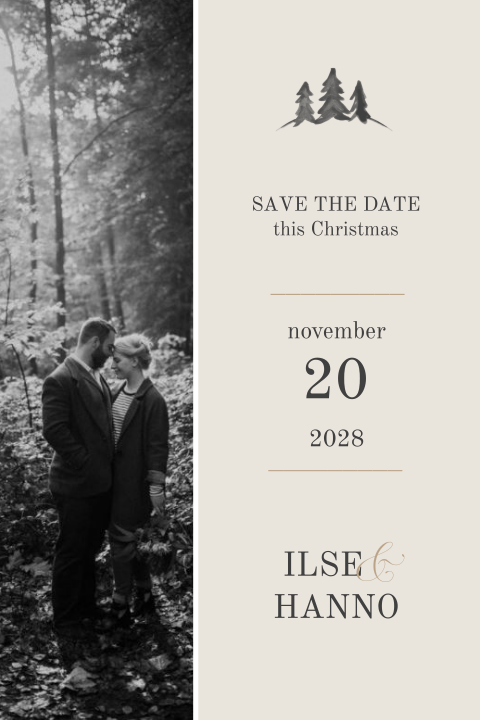 Klassieke Save the Date kerstkaart met foto