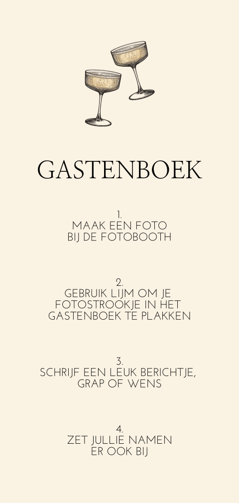 Bordje voor bij trend gastenboek