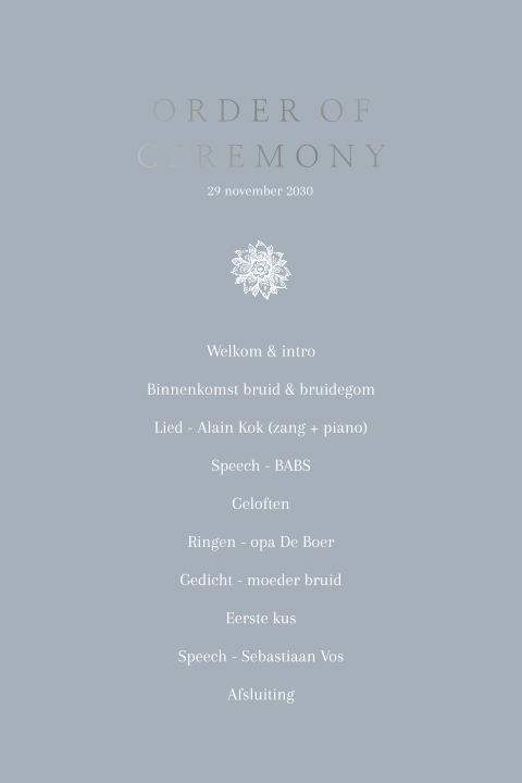 Klassieke ceremoniekaart met hoogglans