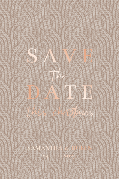 Save the Date kerstkaart van kalkpapier en folie