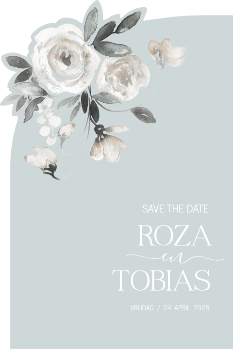 Originele Save the Date kaart met bloemen