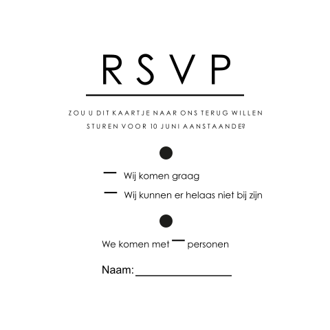 Moderne RSVP kaart