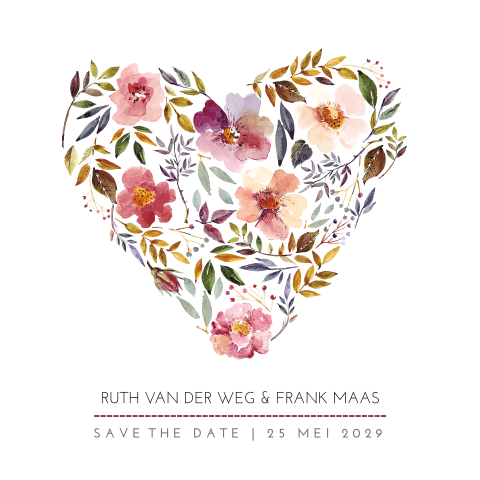 Romantische Save the Date met bloemetjes
